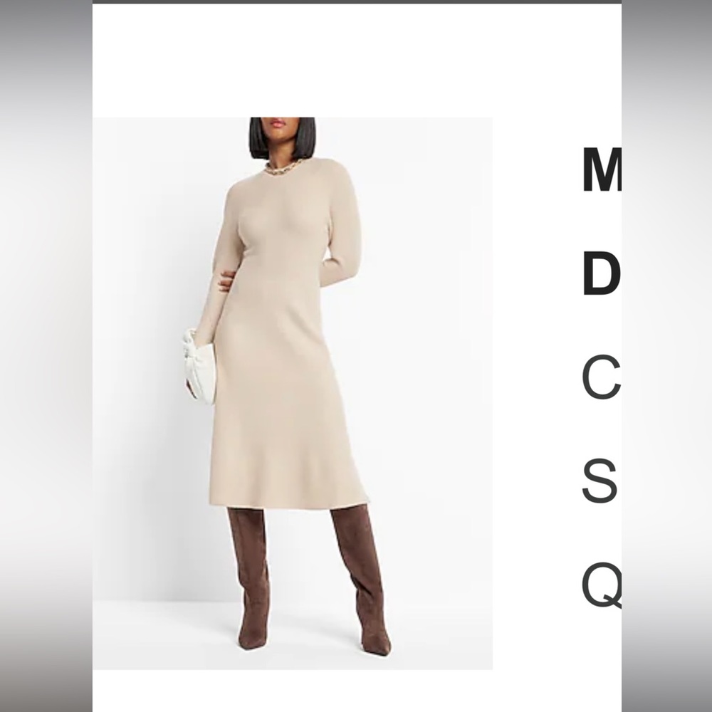 Express metallic mock neck sweater dress